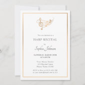 Invitation Gold Music Notes Concert Considérant (Devant)