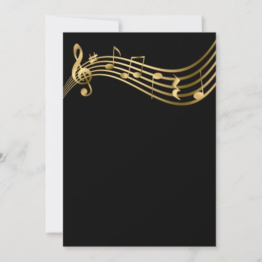 Invitation Gold Music Notes Script Graduation Party (Dos)