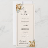 Invitation Gold Natural Rustic Floral Wedding Program Menu (Dos)