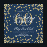 Invitation Gold Navy Blue 60e anniversaire Parties scintillan<br><div class="desc">Elégant 60e anniversaire Gold Faux Parties scintillant Confetti Marine modèle d'invitation bleu marine. Idéal pour les fêtes du 60e anniversaire et plus !</div>