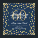 Invitation Gold Navy Blue 60e anniversaire Parties scintillan<br><div class="desc">Elégant 60e anniversaire Gold Faux Parties scintillant Confetti Marine modèle d'invitation bleu marine. Idéal pour les fêtes du 60e anniversaire et plus !</div>