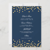 Invitation Gold Navy Blue 60th Birthday Enregistrer la date D (Dos)
