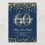 Invitation Gold Navy Blue 60th Birthday Parties scintillant C<br><div class="desc">Élégant modèle d'invitation de la Confetti Gold Navy aux Faux Parties scintillant 60e anniversaire. Idéal pour les fêtes de 60 ans et plus!</div>