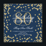 Invitation Gold Navy Blue 80e anniversaire Parties scintillan<br><div class="desc">Elégant 80e anniversaire Gold Faux Parties scintillant Confetti Marine modèle d'invitation bleu marine. Idéal pour les fêtes du 80e anniversaire et plus !</div>