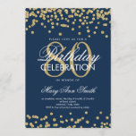 Invitation Gold Navy Blue 80th Birthday Parties scintillant C<br><div class="desc">Elégant modèle d'invitation à la Parties scintillant Faux de la Confetti Gold Navy Blue 80th Birthday. Idéal pour les fêtes de 80e anniversaire et plus!</div>