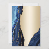Invitation Gold Navy Blue Agate 40e anniversaire (Dos)