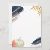 Invitation Gold & Navy Blue Fall Citrouille Premier anniversa (Dos)