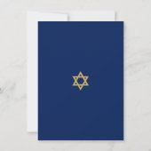 Invitation Gold Navy Blue Stripes & Star David | Bar Mitzvah (Dos)
