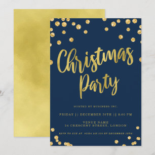 Invitation Gold Navy Noël Corporate Fête
