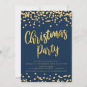Invitation Gold Navy Parties scintillant Business Noël (Devant)