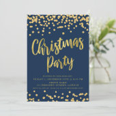 Invitation Gold Navy Parties scintillant Business Noël (Debout devant)