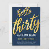 Invitation Gold Navy Save Date Trente Anniversaire (Devant)