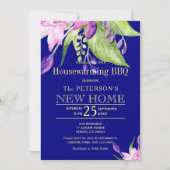 Invitation Gold navy vert automne maison barbecue (Devant)