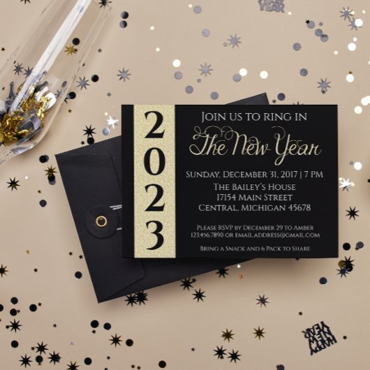 Invitation Gold New Years Eve