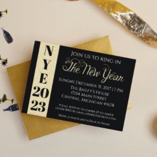 Invitation Gold New Years Eve