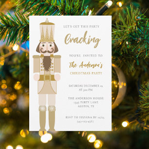 INVITATION GOLD NOËL NUTCRACKER FÊTE DE FÊTE NUTCRACKER
