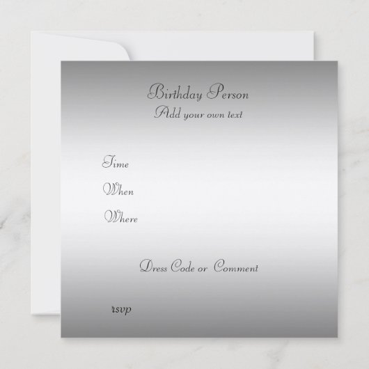 Invitation Gold Noir Anniversaire (Dos)