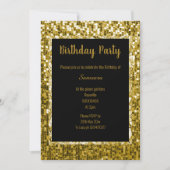 INVITATION GOLD NOIR DISCO THÈME SUPER SPARKLE ANNIVERSAIRE N (Devant)
