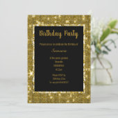 INVITATION GOLD NOIR DISCO THÈME TOUTE OCCASION ANNIVERSAIRE (Debout devant)