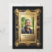 Invitation Gold noir photo retraite adieu art déco (Dos)