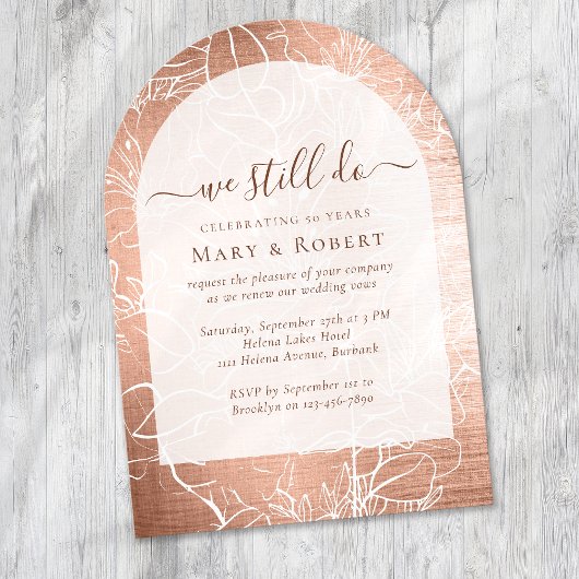 Invitation Gold Nous faisons encore Vow Renouvellement 50e Ma