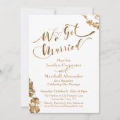 Invitation Gold Nous nous sommes mariés avec des botaniques s (Devant)