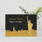 Invitation Gold NYC Skyline #2 Etch Starry do-it-yourself BG  (Debout devant)