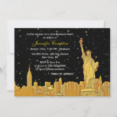 Invitation Gold NYC Skyline #2 Gravure Starry DIY Fond H Swee (Dos)