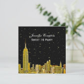 Invitation Gold NYC Skyline Etched Starry do-it-yourself BG S (Debout devant)