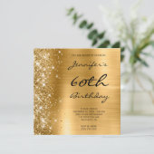 Invitation Gold Ombre Foil Parties scintillant gauche 60e ann (Debout devant)