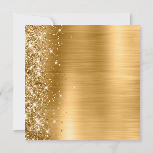 Invitation Gold Ombre Foil Parties scintillant gauche 60e ann (Dos)