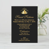 Invitation Gold on Black Sweet Sixteen Invite-Customize. (Debout devant)