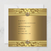 Invitation Gold On Gold 50th Birthday Party Bijoux Floral (Dos)