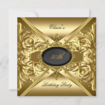 Invitation Gold On Gold Black 50th Birthday Party 4<br><div class="desc">Gold Black Invitation 30th 50th 40th Birthday Party Elegant. Zizzago a créé cette conception Copyright</div>