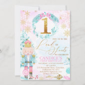 Invitation Gold One Land de sucreries Nutcracker Anniversaire (Devant)