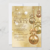 Invitation Gold Orament Entreprise Fête de Noël (Devant)