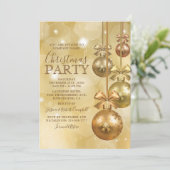 Invitation Gold Orament Entreprise Fête de Noël (Debout devant)