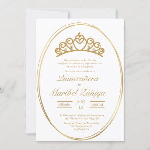 Invitation Gold ovale Quinceanera