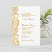 Invitation Gold Paisley Mariage indien traditionnel (Debout devant)