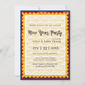 Invitation Gold Papercut Rabbit chinois Nouvel An 2023 Bleu (Dos)