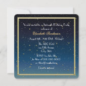 Invitation Gold Paris Skyline #2 Blue Starry Sweet 16 SQ (Dos)