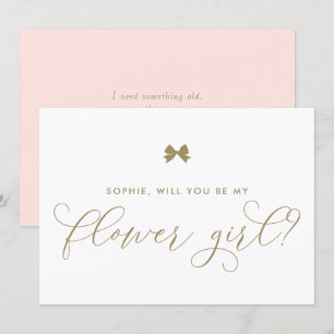 Invitation Gold Parisian Bow Serez-Vous Ma Flower Girl