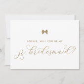 Invitation Gold Parisian Bow Serez-Vous Ma Jr Bridesmaid (Devant)