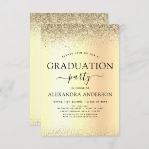 Invitation Gold Parties scintillant 2022 Graduation Party