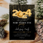 Invitation Gold Parties scintillant 2024 Nouvel An's Eve Part