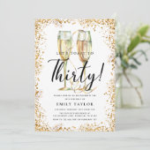 Invitation Gold Parties scintillant 30e fête d'anniversaire (Debout devant)