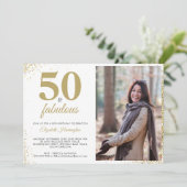 Invitation Gold Parties scintillant 50 Et Fabuleuse Invitatio (Debout devant)