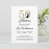 Invitation Gold Parties scintillant 50 Fabuleux | Fête du 50e (Debout devant)