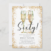 Invitation Gold Parties scintillant 60e fête d'anniversaire (Devant)