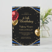 Invitation Gold Parties scintillant Agate 65e anniversaire (Debout devant)